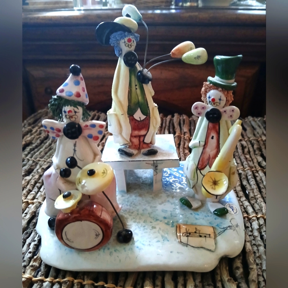 Zampiva Italy Clown Band Balloons 🎈 Ceramic Figurine